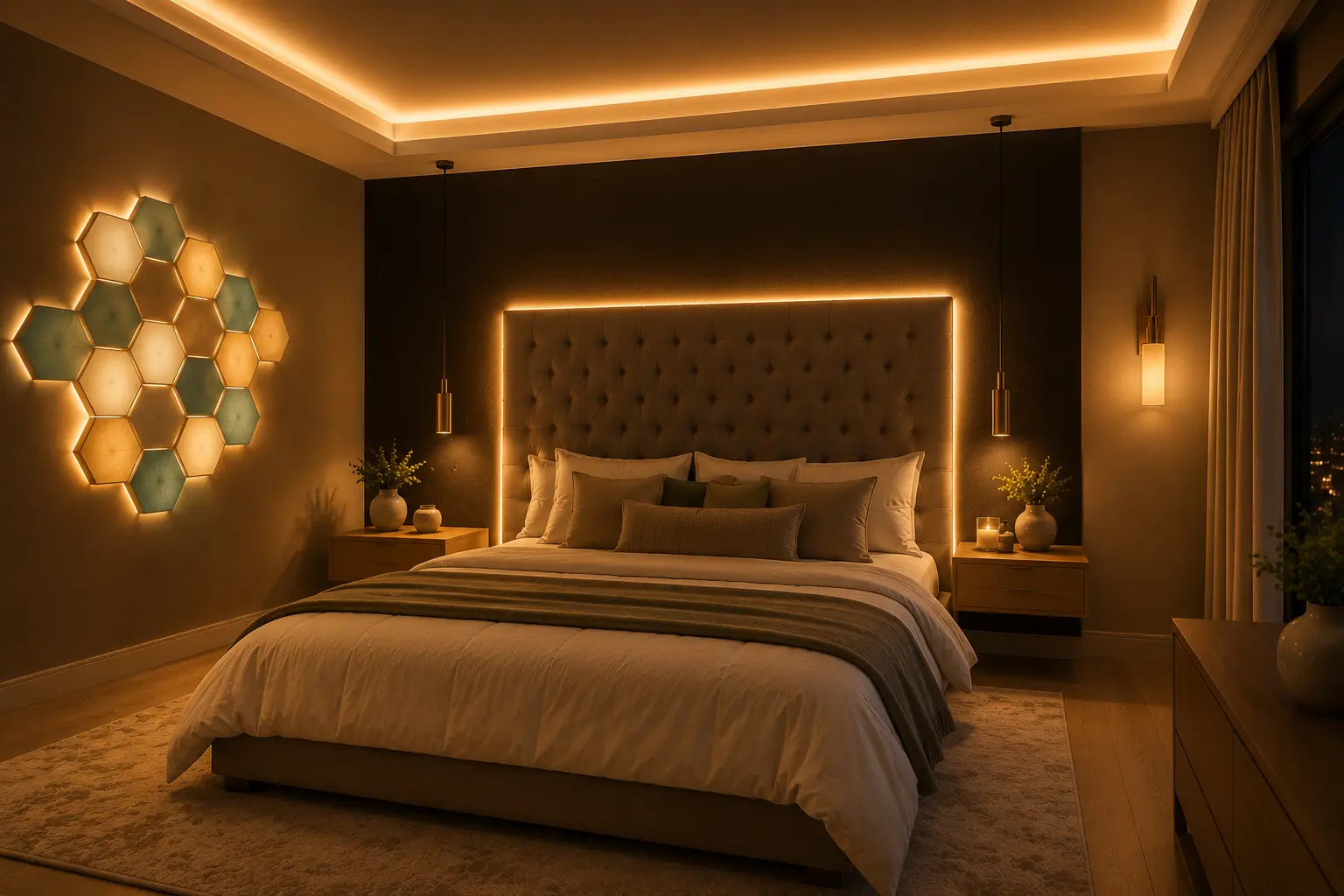 Bedroom LED wall decor lights