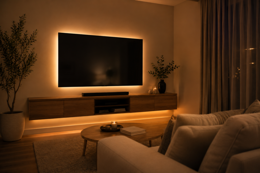 Small room LED strip lighting ideas    
