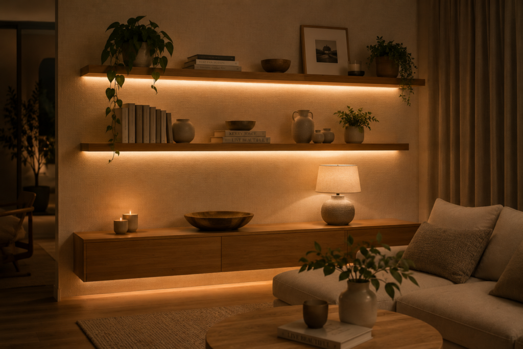 Small room LED strip lighting ideas    
