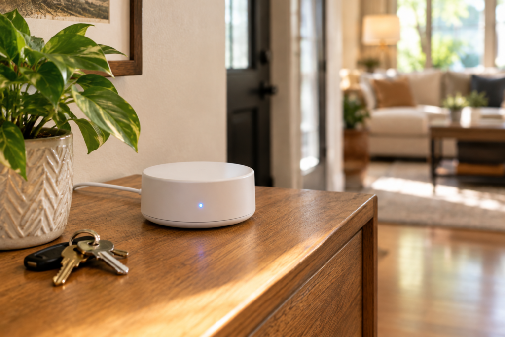 Z-Wave smart lock and smart plug in everyday use in a home
